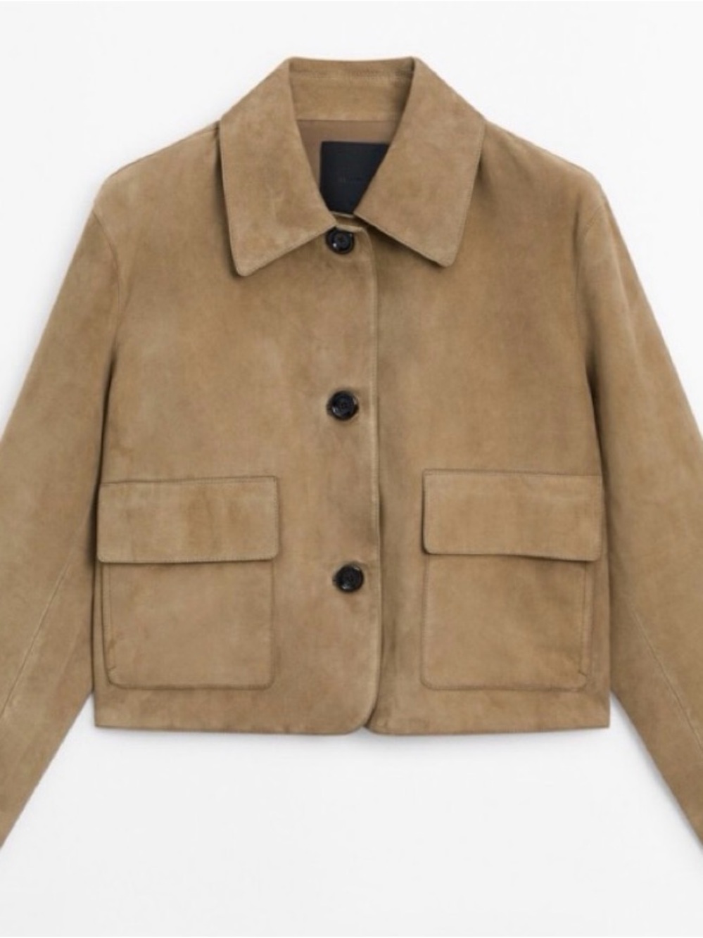 Massimo Dutti Split Suede Leather Jacket Brown Size S